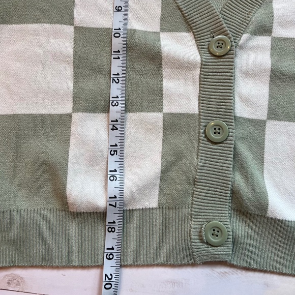 Garage Checkered Cardigan – Desert Sage, Size Medium - Picture 7 of 7
